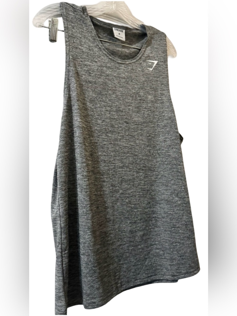 Gymshark Men's Gray Stretch Tank Top Size M Athletic Workout Gym Shirt